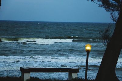 Close-up of sea against clear sky