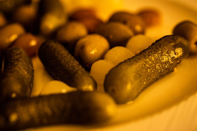 High angle view of candies on table