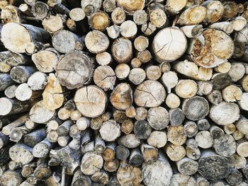 Full frame shot of logs