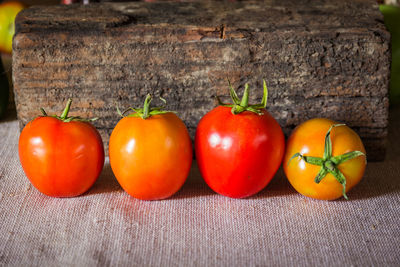 Close-up of tomatoes on table