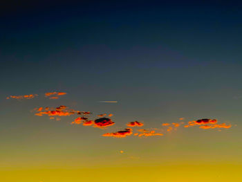 Low angle view of orange sky