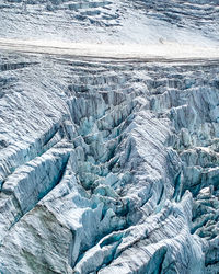 Aerial view of ice covered landscape