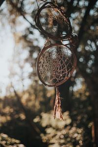 Close-up of christmas decoration hanging on tree