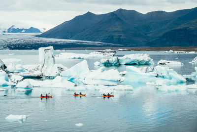 Scenic view of frozen lake