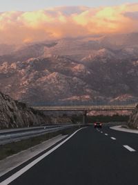 Road passing through mountains