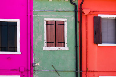 Closed door of building