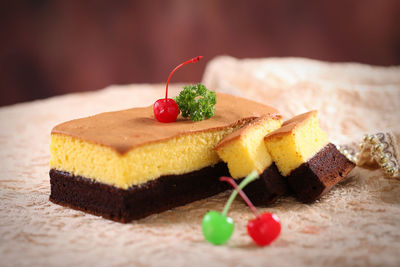 Close-up of cake on plate