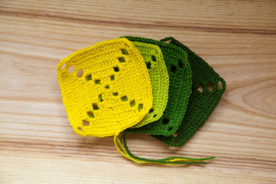 A beautiful green crocheted sqares