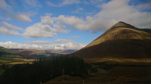 Scenic view of mountains against sky