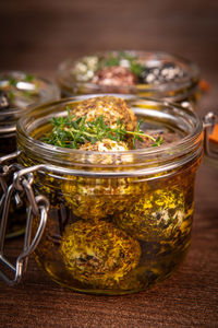 Close-up of food on table