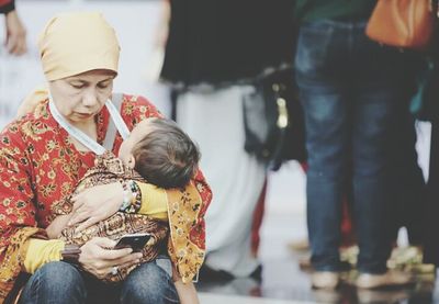 Woman looking at camera