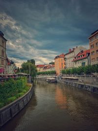 Canal amidst buildings in city