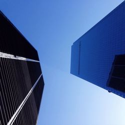 Low angle view of buildings against clear sky