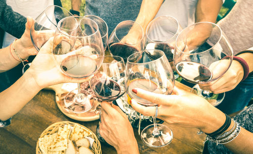 Group of people drinking glass