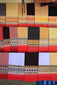 Multi colored shawls for sale at market stall