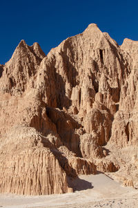 Rock formations in desert against clear sky