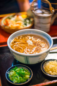 Close-up of food in bowl on table