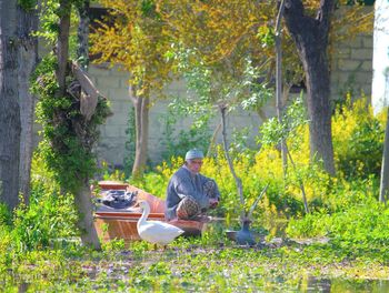 Men working in park