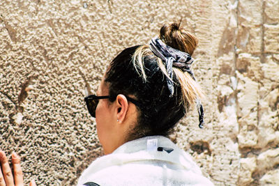 Rear view of woman outdoors