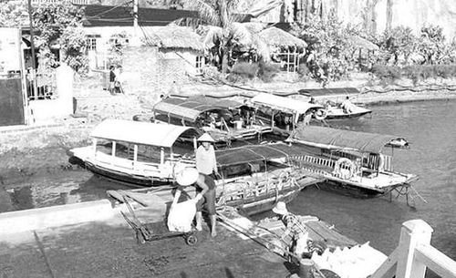 View of boats in water