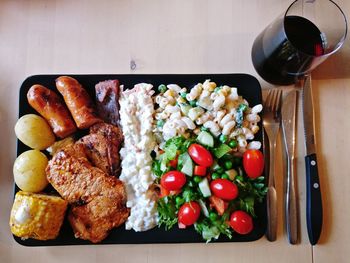 Close-up of vegetables in plate on table