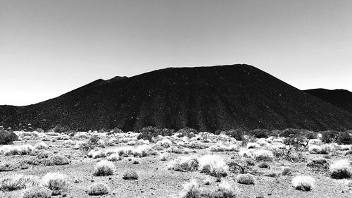 View of mountain against clear sky