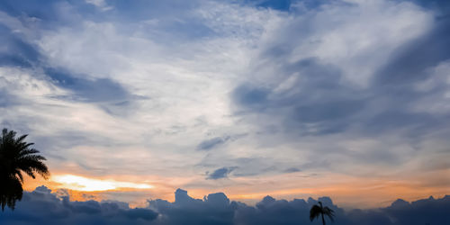 Low angle view of sky during sunset