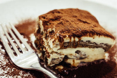 Close-up of cake in plate