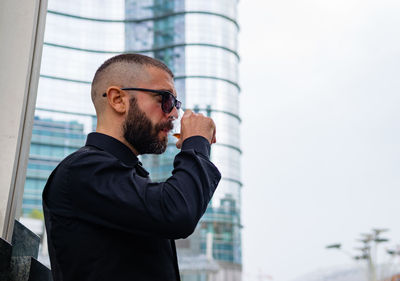 Man looking at camera