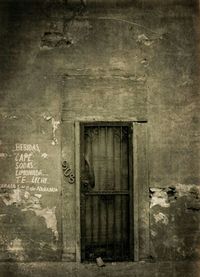 Closed wall of old building