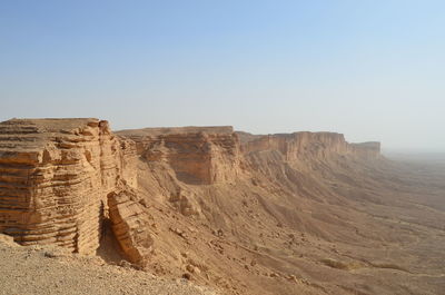 Scenic view of desert against clear sky