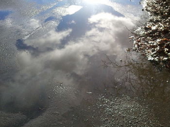 Reflection of clouds in sea