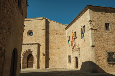 Low angle view of historic building against sky