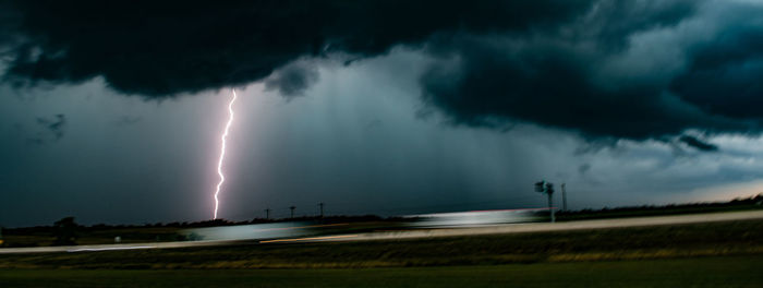 Storm clouds over landscape