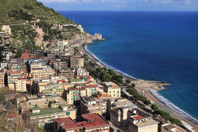 High angle view of maiori, amalfi coast