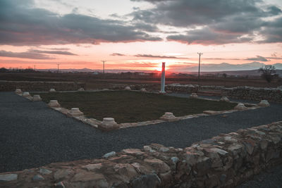 Scenic view of landscape against sky during sunset