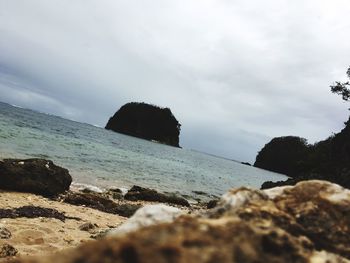 Scenic view of beach against sky