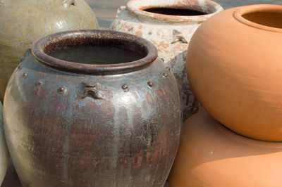 Close-up of old tea cup