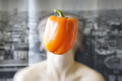 Close-up of orange bell peppers