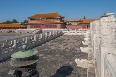 View of temple building against sky