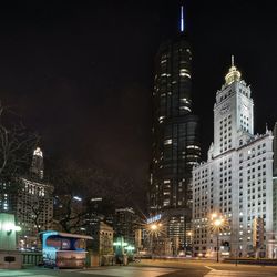 Illuminated city at night