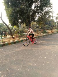 Man riding bicycle