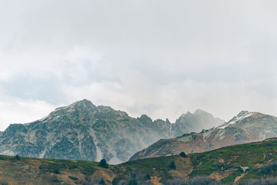 Beautiful nature scenic of caucasus mountains trekking trails in georgia.
