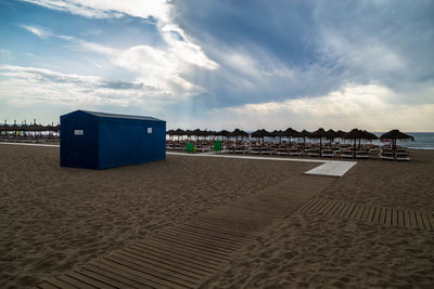 Scenic view of beach against sky