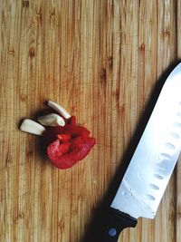 Close-up of heart shape on table