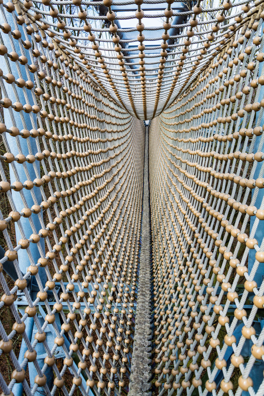 FULL FRAME SHOT OF PATTERNED METAL GRATE