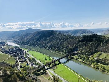 High angle view of landscape against sky