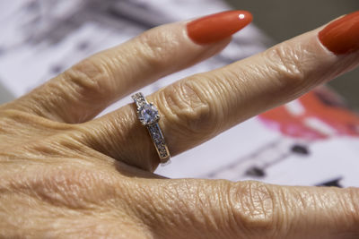 Close-up of woman hand with tattoo