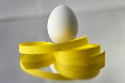 Close-up of eggs on table