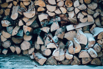 Full frame shot of logs